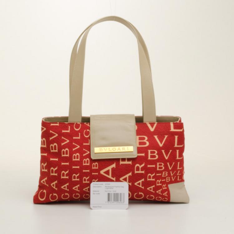 Pre Owned Bvlgari Logo Mania Shoulder Bag in Red
