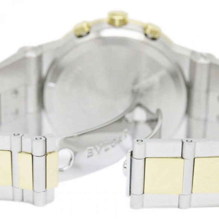 مملوكة مسبقًا Bvlgari Black 18K Yellow Gold & Stainless Steel Diagono Men's Wristwatch 35MM