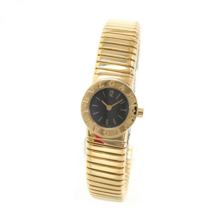 Pre Owned Bvlgari Tubogas 18K Gold Ladies Wristwatch