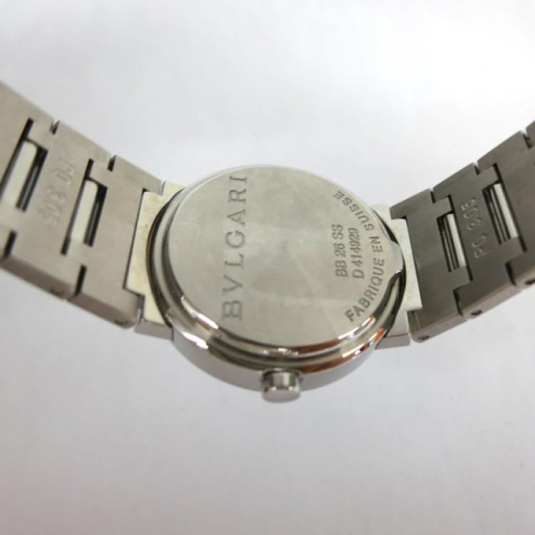 Pre Owned Bvlgari 12P Wristwatch SS Black/Silver Ladies