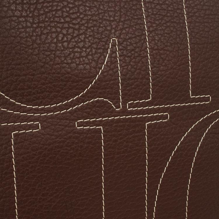 Pre Owned Carolina Herrera Brown Leather Hobo