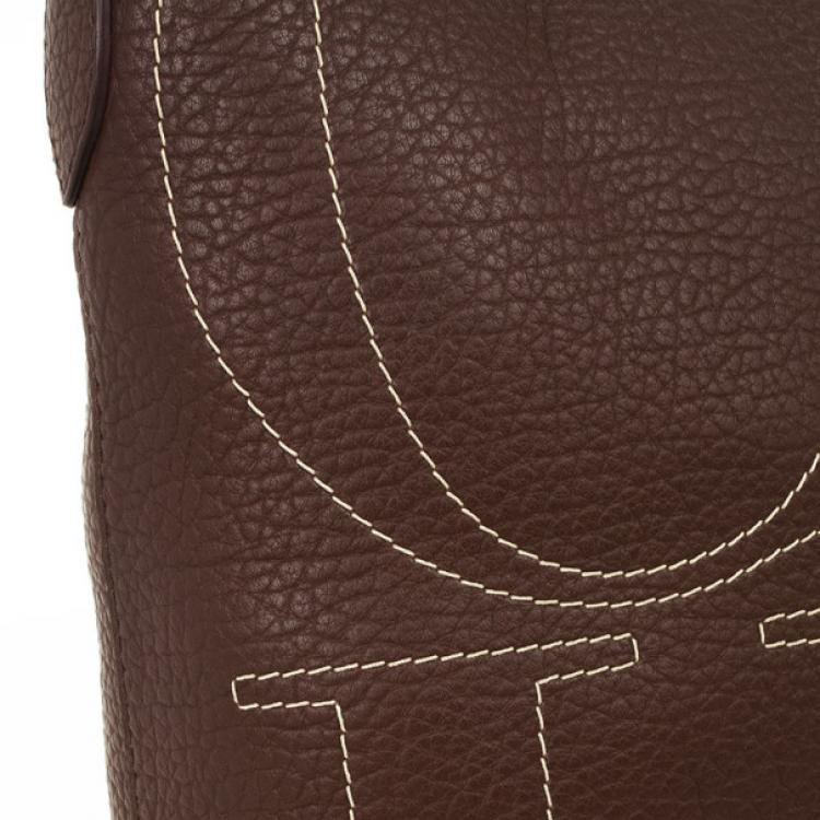 Pre Owned Carolina Herrera Brown Leather Hobo