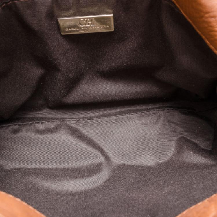 Pre Owned Carolina Herrera Audrey Brown Handbag