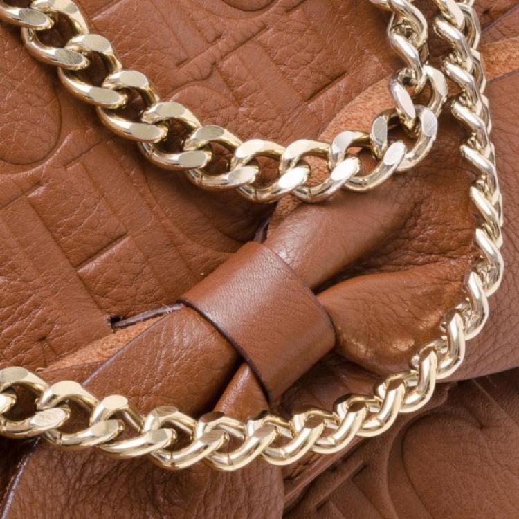 Pre Owned Carolina Herrera Audrey Brown Handbag