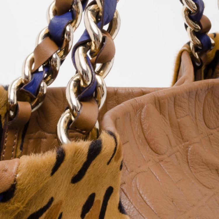 Pre Owned Carolina Herrera CH Calf Hair Leopard Tote