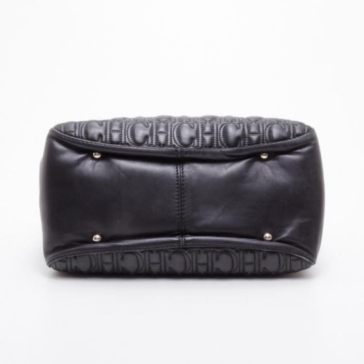 Pre Owned Carolina Herrera Monogram Chain Handle Tote 