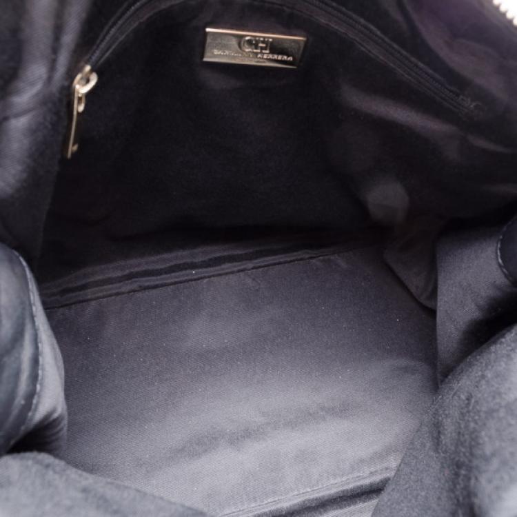 Pre Owned Carolina Herrera Monogram Chain Handle Tote 