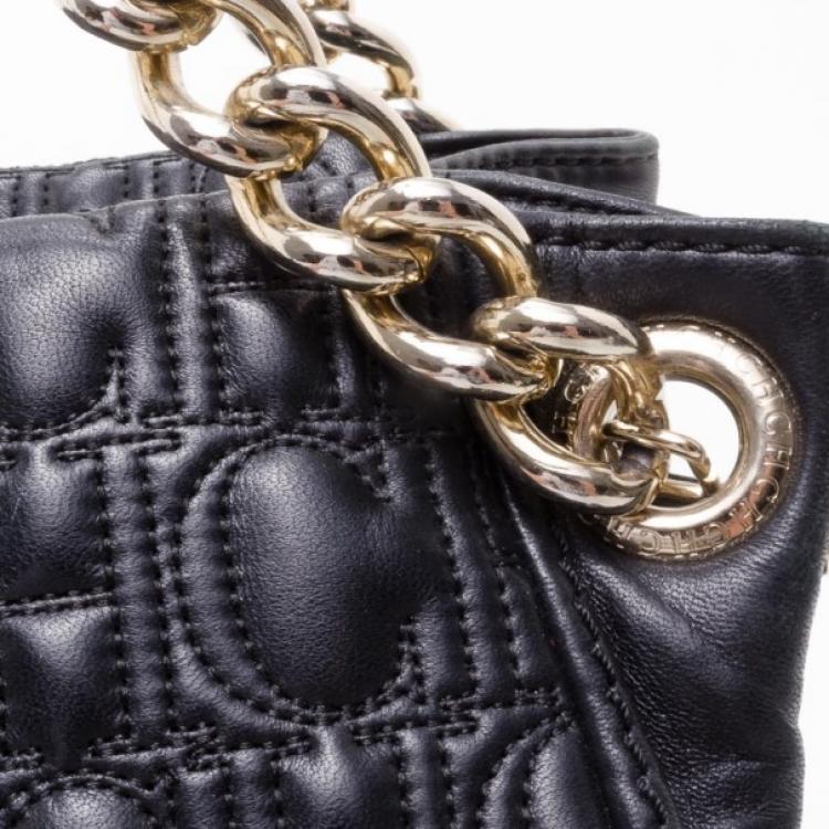 Pre Owned Carolina Herrera Monogram Chain Handle Tote 