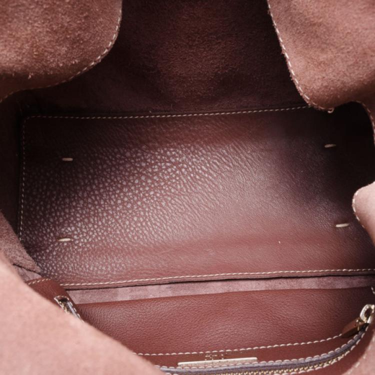 Pre Owned Carolina Herrera Brown Monogram Messenger 