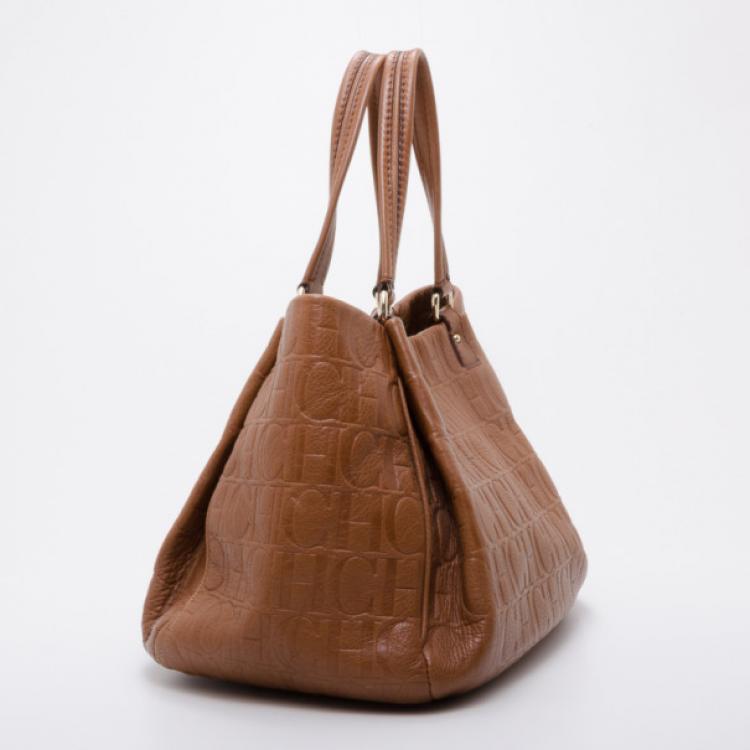 Pre Owned Carolina Herrera Monogram Tote 