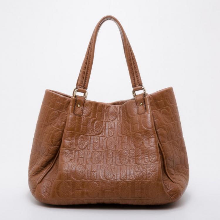 Pre Owned Carolina Herrera Monogram Tote 