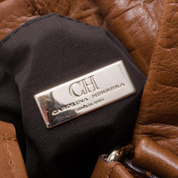 Pre Owned Carolina Herrera Monogram Tote 