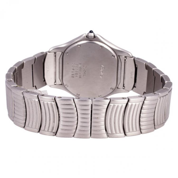 Pre Owned Cartier Cougar Stainless Steel Mens Watch 30 MM