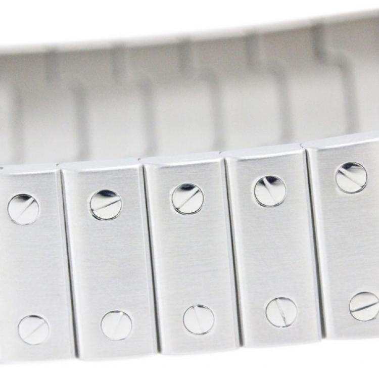 Pre Owned Cartier White Stainless Steel Santos Galbee Men's Wristwatch 29MM