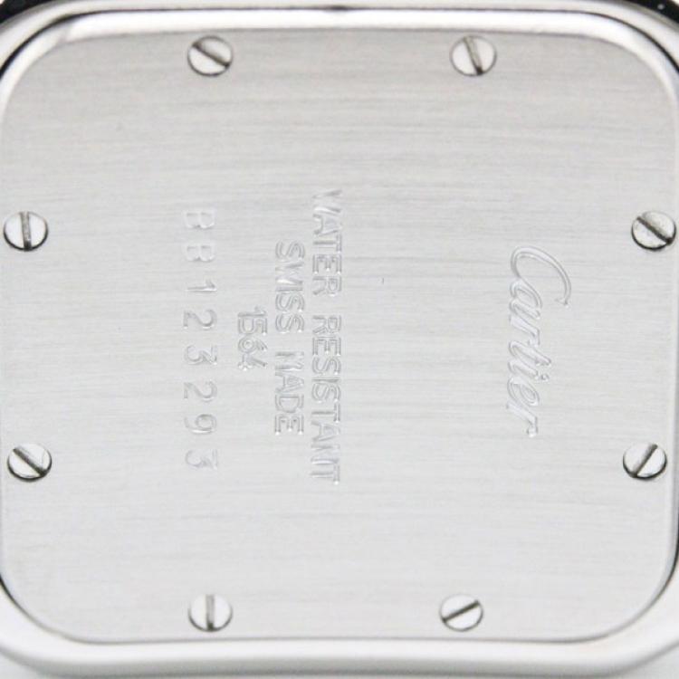 Pre Owned Cartier White Stainless Steel Santos Galbee Men's Wristwatch 29MM