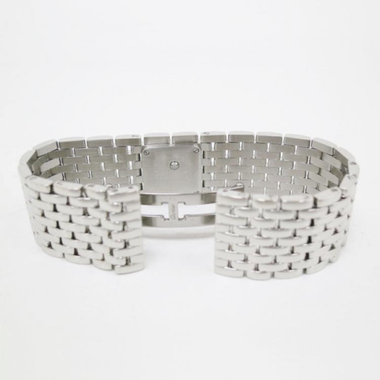 Pre Owned Cartier Panthere Ruban Wristwatch SS Shell Silver