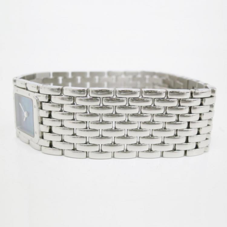 Pre Owned Cartier Panthere Ruban Wristwatch SS Shell Silver