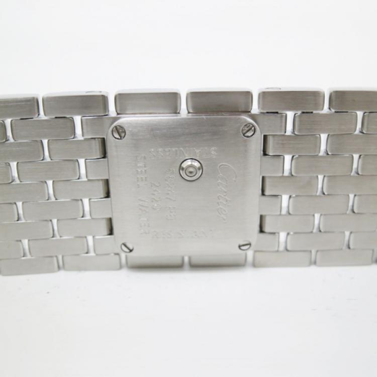 Pre Owned Cartier Panthere Ruban Wristwatch SS Shell Silver