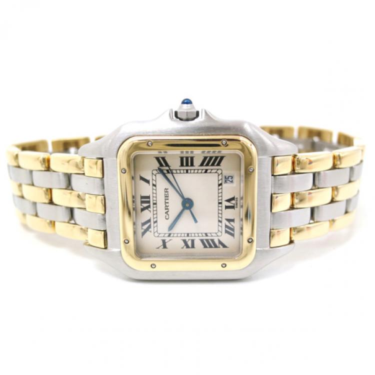 Pre Owned Cartier Panthere 3 Rows MM Combi Boys Wristwatch 