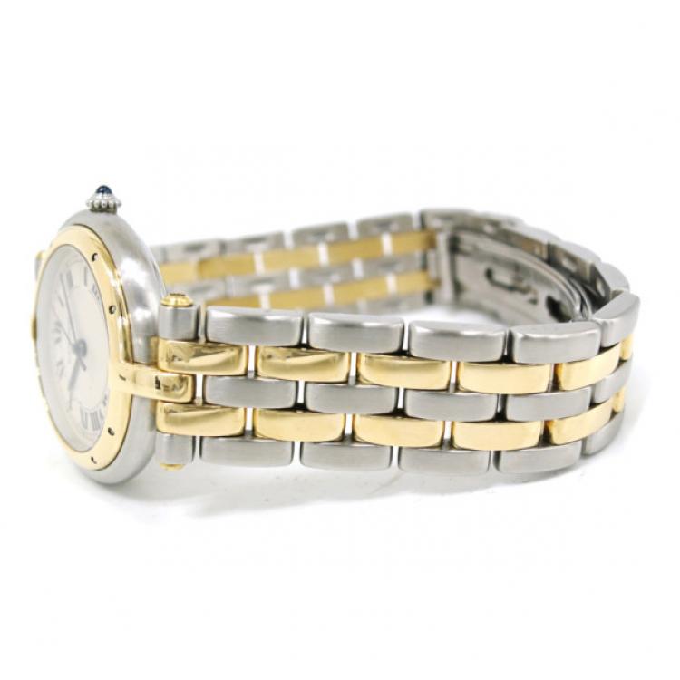 Pre Owned Cartier Panthere Round Wristwatch SS K18YG White/Combi