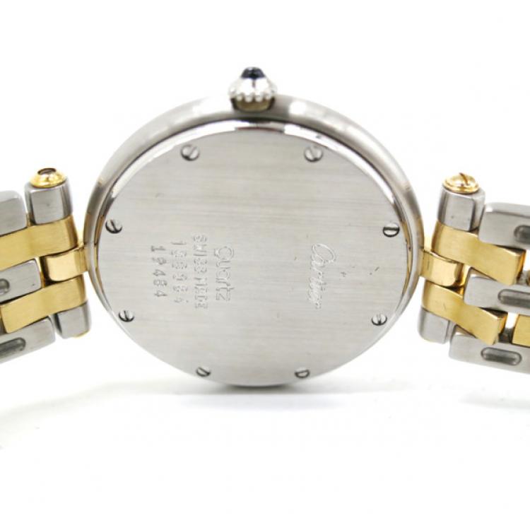 Pre Owned Cartier Panthere Round Wristwatch SS K18YG White/Combi