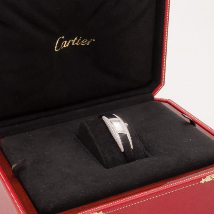 Pre Owned Cartier Privee Collection Ladies Watch White Gold/Diamonds