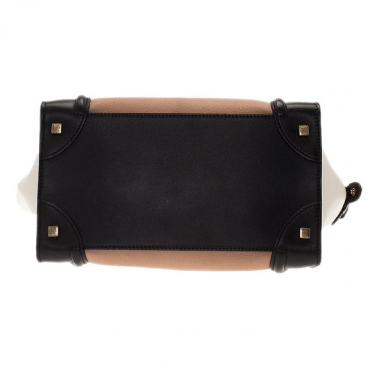 مملوكة مسبقًا Celine Tricolor Mini Luggage Smooth Leather Tote Bag