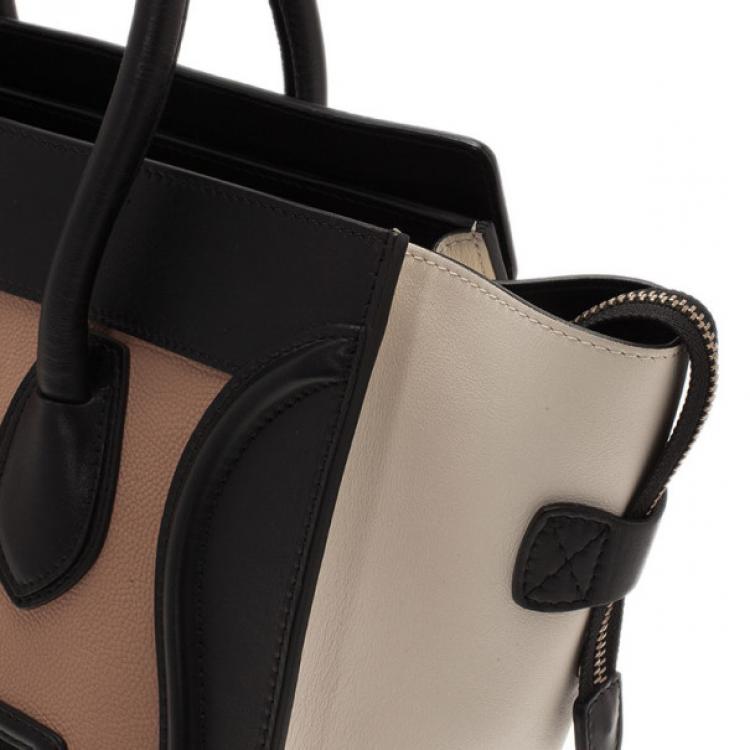 مملوكة مسبقًا Celine Tricolor Mini Luggage Smooth Leather Tote Bag