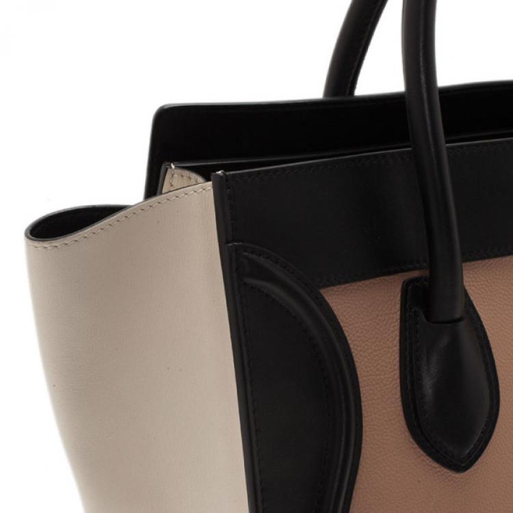 مملوكة مسبقًا Celine Tricolor Mini Luggage Smooth Leather Tote Bag