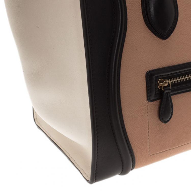 مملوكة مسبقًا Celine Tricolor Mini Luggage Smooth Leather Tote Bag