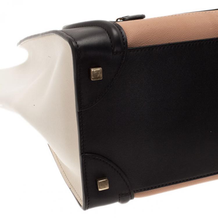 مملوكة مسبقًا Celine Tricolor Mini Luggage Smooth Leather Tote Bag