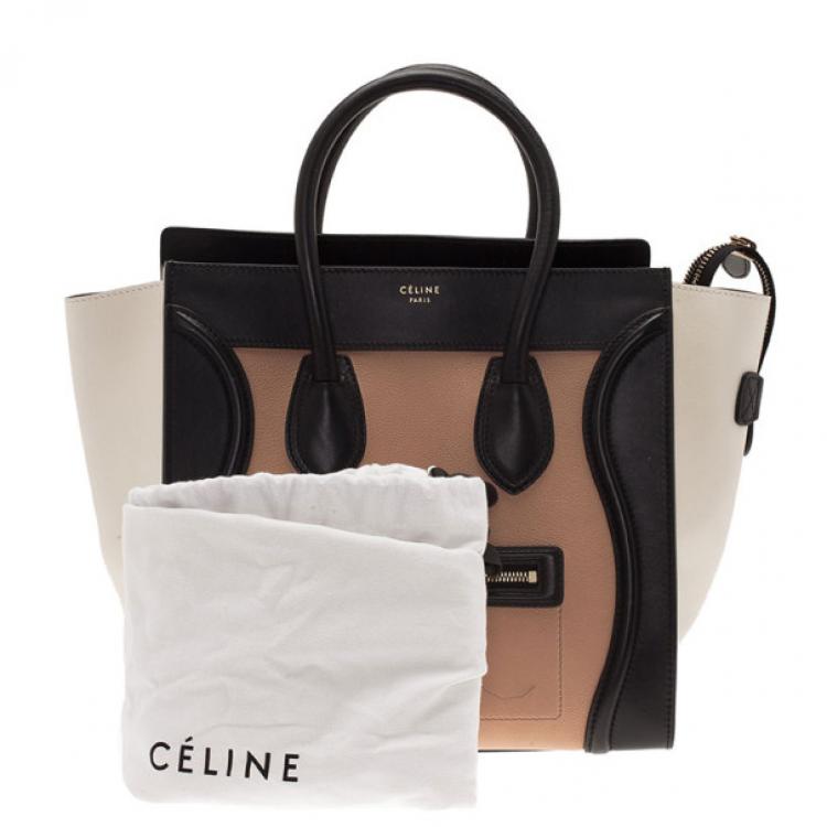 مملوكة مسبقًا Celine Tricolor Mini Luggage Smooth Leather Tote Bag