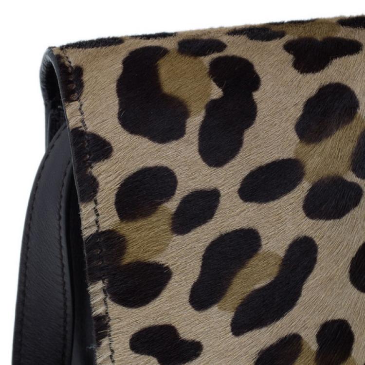 Pre Owned Celine Leopard Print Leather Medium Classic Box Bag
