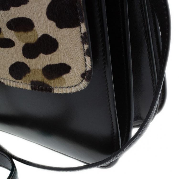 Pre Owned Celine Leopard Print Leather Medium Classic Box Bag