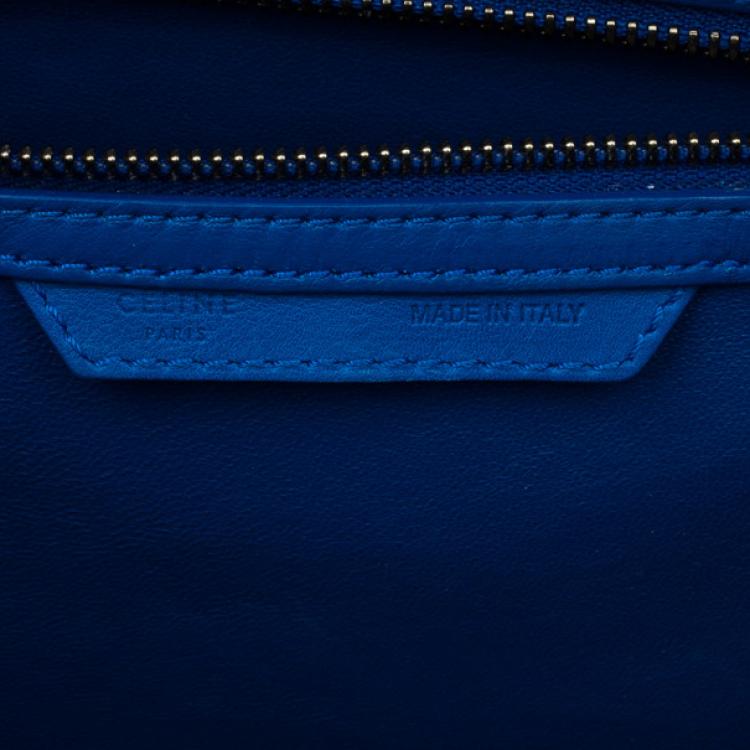 مملوكة مسبقًا Celine Electric Blue Palmelato Leather Mini Luggage Tote