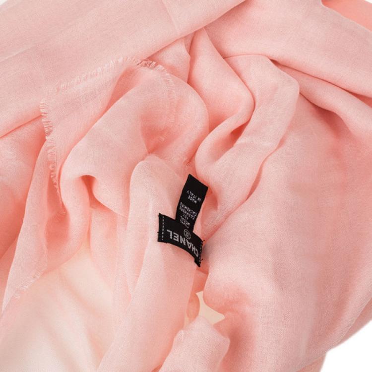 Pre Owned Chanel Blush Pink Modal and Cashmere Scarf