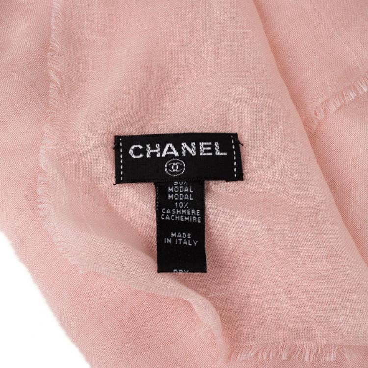 Pre Owned Chanel Blush Pink Modal and Cashmere Scarf