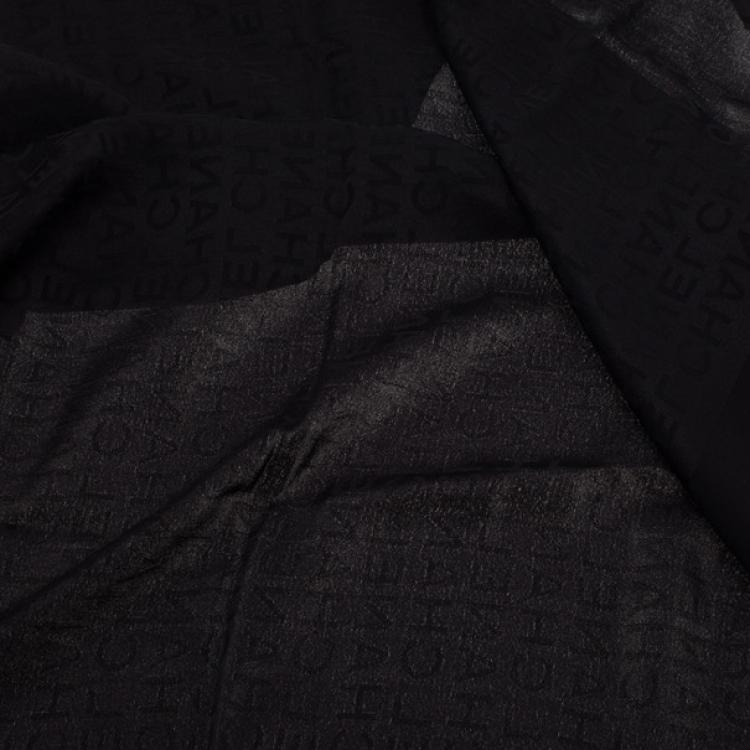 Pre Owned Chanel Black Logo Sqaure Scarf