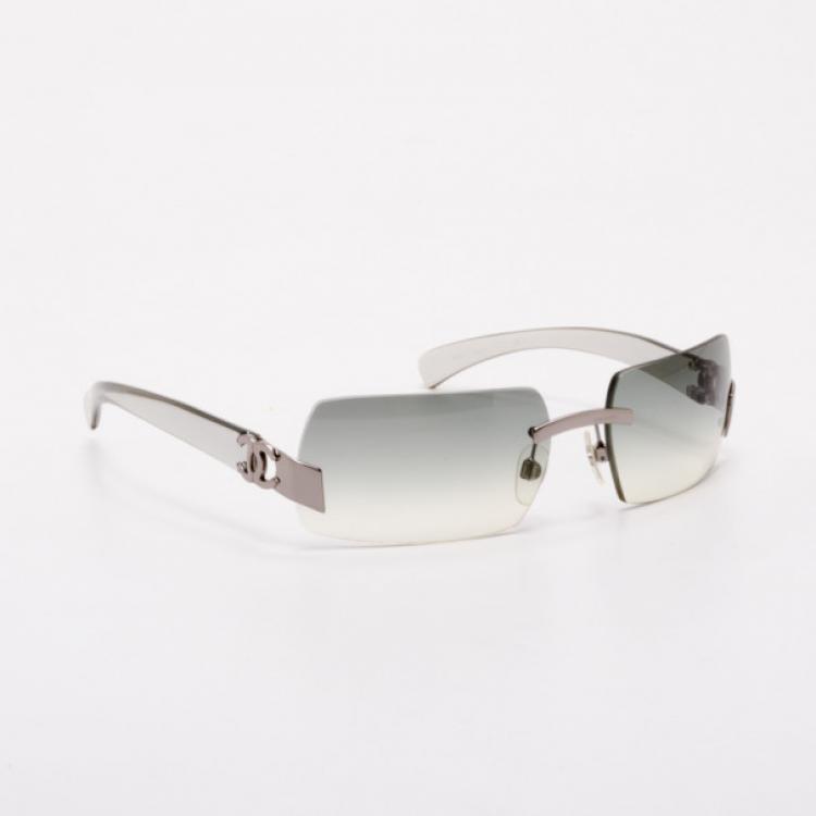 Pre Owned Chanel Silver Frameless Sunglasses
