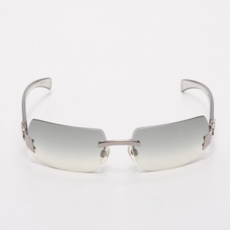 Pre Owned Chanel Silver Frameless Sunglasses
