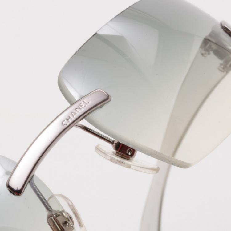 Pre Owned Chanel Silver Frameless Sunglasses
