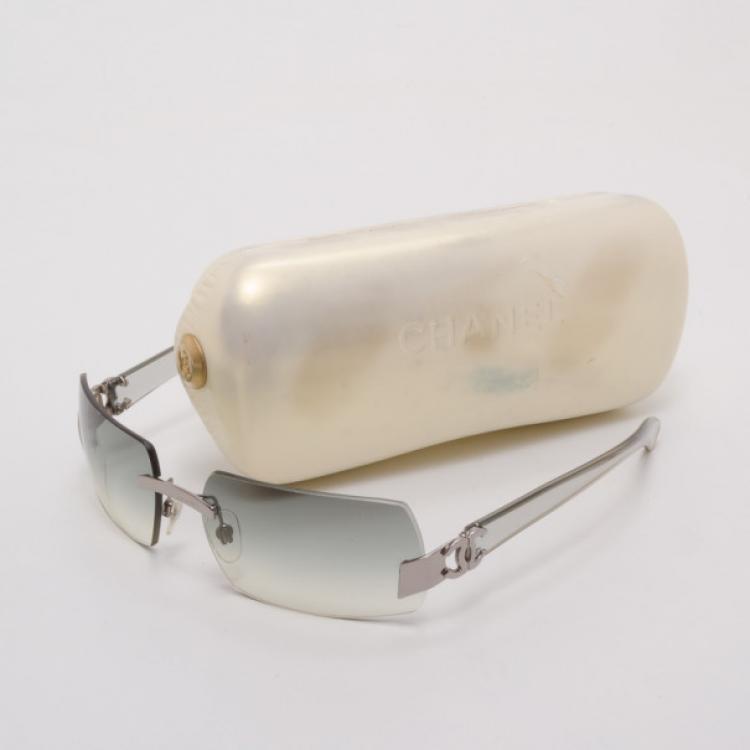 Pre Owned Chanel Silver Frameless Sunglasses