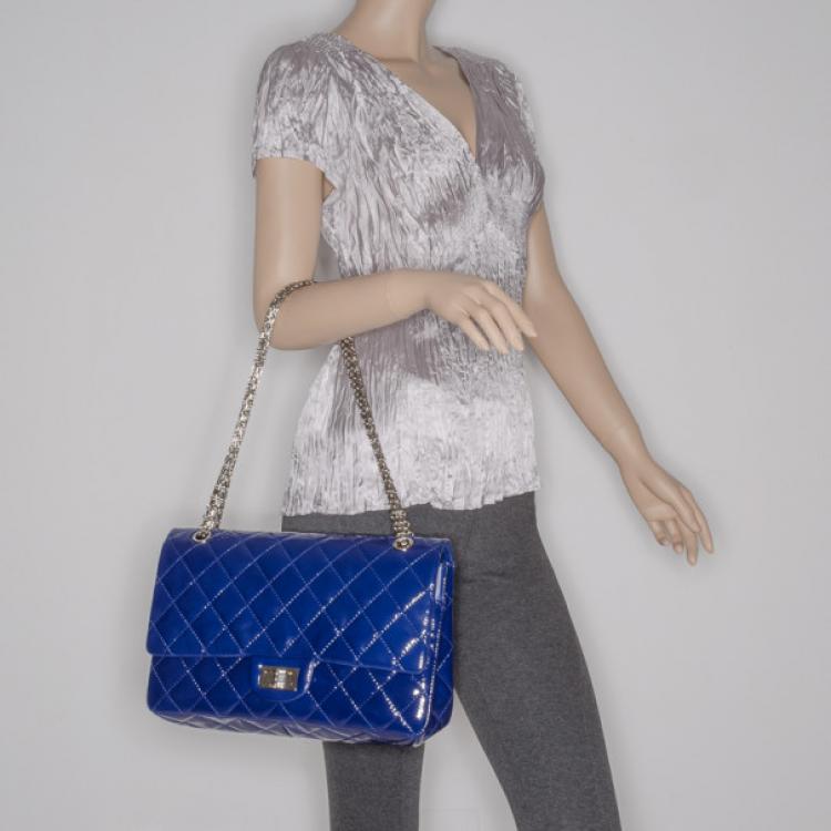 Chanel  Patent Blue Double Flap Bag Jumbo 227 Chanel | TLC