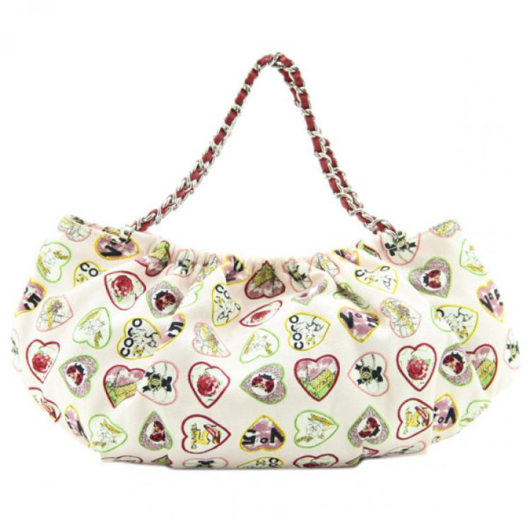 Pre Owned  Chanel Valentine Heart Mini Hobo Handbag 