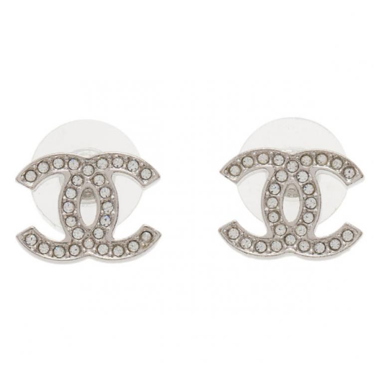 Shopbop Archive Chanel Big CC Rhinestone Earrings