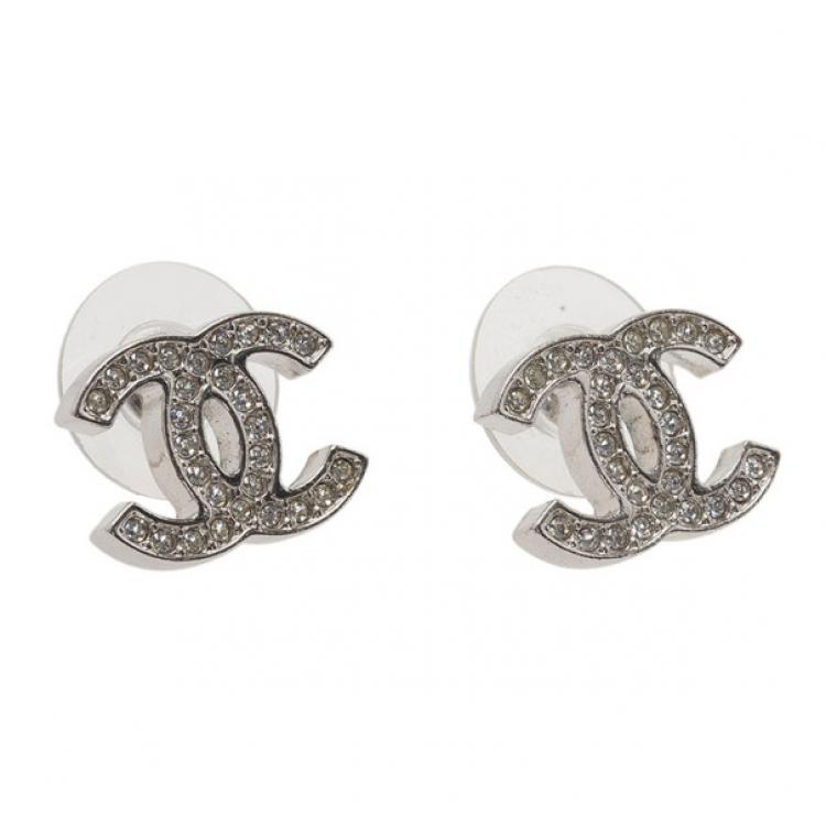 Pre Owned Chanel CC Crystal Earrings