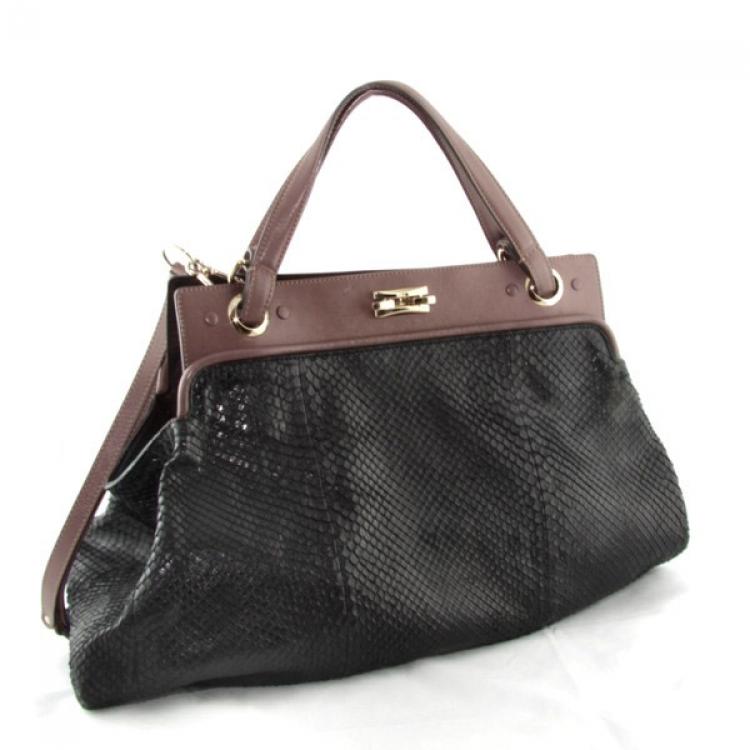 Pre Owned Chloe Python Tote Bag