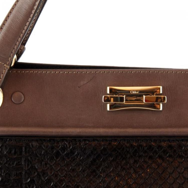 Pre Owned Chloe Python Tote Bag