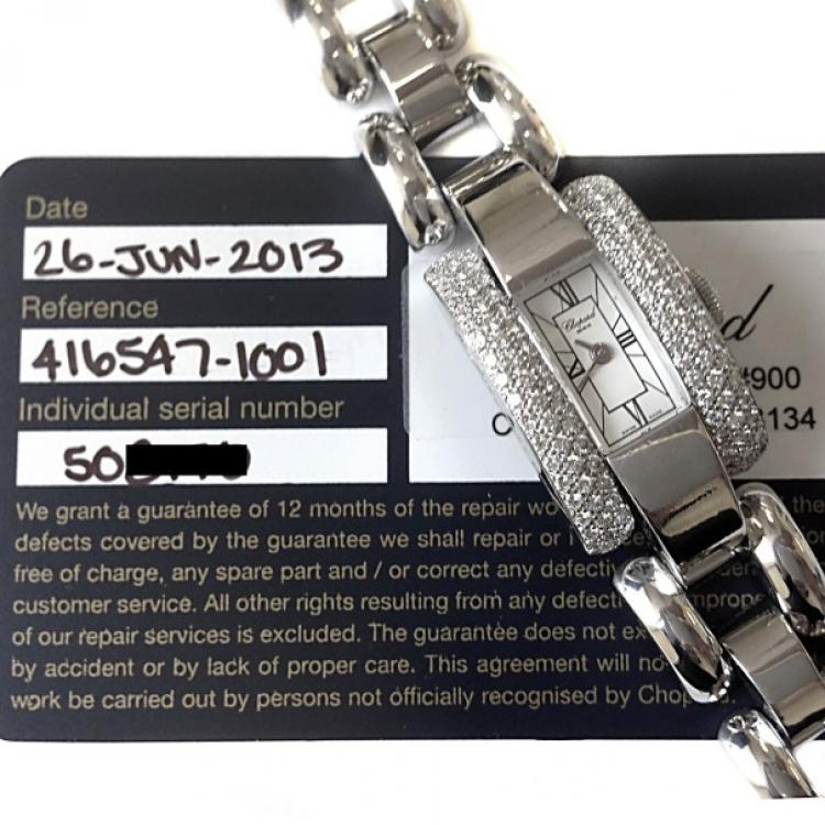 Pre Owned Chopard La Strada 18 K White Gold Diamond Ladies Watch 30 MM