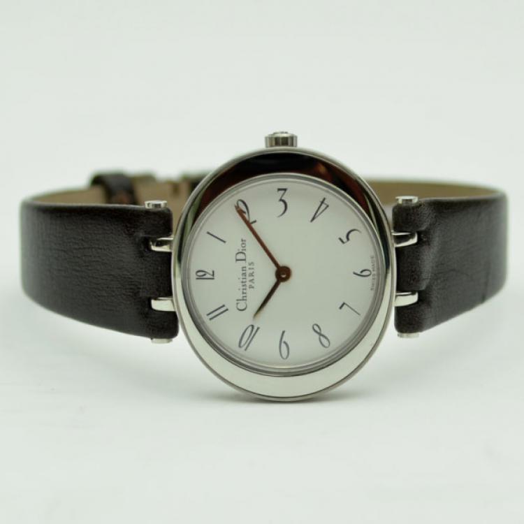 مملوكة مسبقًا Christian Dior White SS Ladies Wristwatch 